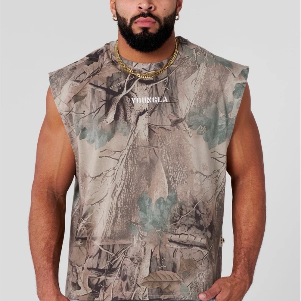YoungLA 3067 Men’s Sleeveless green camo